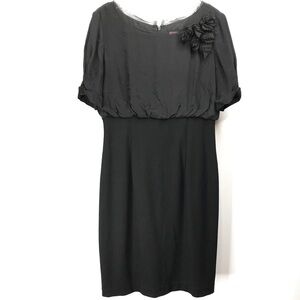 Eliza J Dress Black Silk Special Occasion Party Date Cocktail Wedding LBD Prom